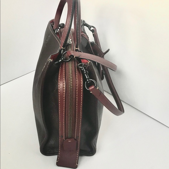 Coach Rogue Burgundy Satchel Bag - Picture 5 of 8